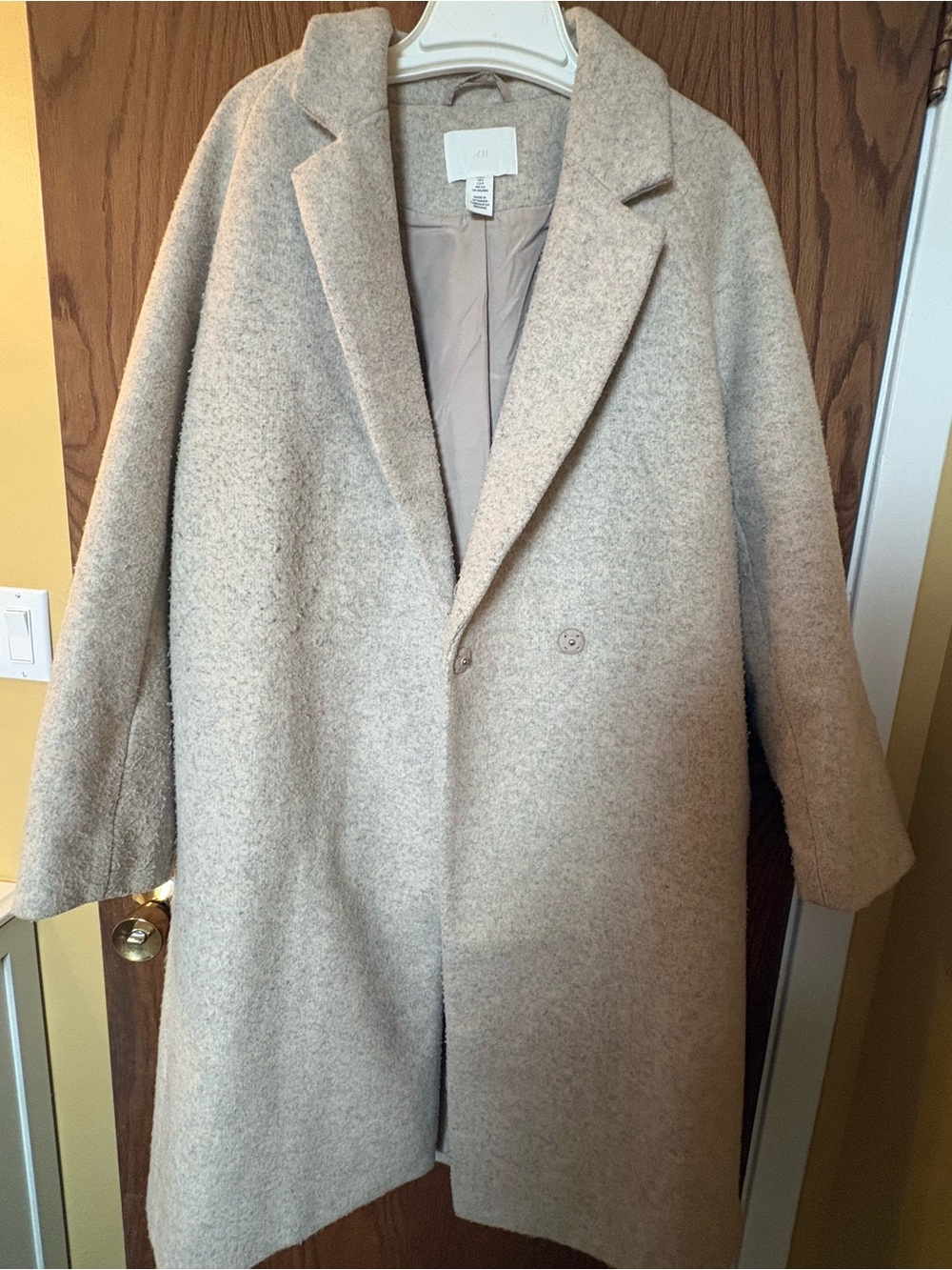 H&M Light Taupe Wool-Blend Coat